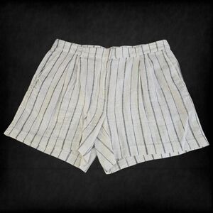 Old Navy, Sz L Extra High Rise Taylor Adjustable Waist Linen Shorts, 5" inseam